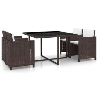 Foto 1 | Foto 1 | Conjunto De Comedor De Exterior Casafoyer De Poliratán 5 Piezas Marrón - Venta Internacional.