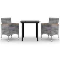 Juego De Comedor Para Patio Casafoyer De 3 Piezas En Poliratán Con Cojines - Venta Internacional.