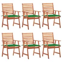 6 Sillas De Comedor Para Exteriores Casafoyer Con Cojines De Madera De Acacia - Venta Internacional.