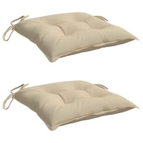 Set De 2 Cojines Para Sillas Beige De Tela Oxford Vidaxl Resistentes Al Agua - Venta Internacional.