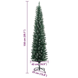 Foto 3 | Foto 3 | Árbol De Navidad Slim Vidaxl 150 Cm Verde Pvc Con 150 Led - Venta Internacional.