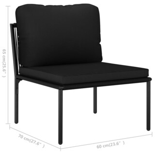 Foto 4 | Foto 4 | Juego De Salón De Jardín Casafoyer 6 Piezas Pvc Negro Con Cojines - Venta Internacional.