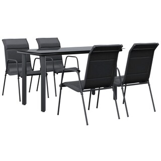 Foto 1 | Foto 1 | Juego De Comedor De Patio Casafoyer Acero Negro/textilene 5 Piezas - Venta Internacional.
