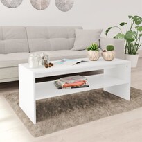 Mesa De Centro Escandinava Ergode De Tablero De Partículas Con Estante Blanco - Venta Internacional.