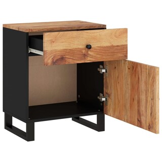 Foto 6 | Foto 6 | Mesa De Noche Revera De Madera Sólida De Acacia Y Contrachapado 50x33x60 Cm - Venta Internacional.