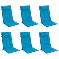 6 Cojines Para Silla De Respaldo Alto Vidaxl Tela Oxford Azul Claro - Venta Internacional.