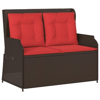 Foto 1 | Foto 1 | Banco De Patio Reclinable Vidaxl De Ratán Sintético Marrón Para 2 Personas - Venta Internacional.