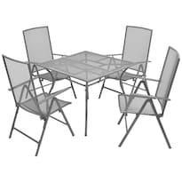 Conjunto De Comedor Para Patio Casafoyer De Acero Antracita 5 Piezas - Venta Internacional.