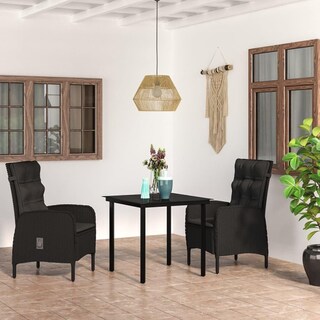 Foto 2 | Foto 2 | Juego De Comedor De Patio Casafoyer 3 Piezas Con Cojines Negro - Venta Internacional.