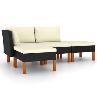 Foto 1 | Foto 1 | Conjunto Lounge De Jardín Casafoyer En Poliratán Negro Con Cojines - Venta Internacional.