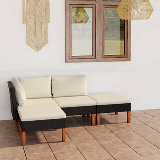 Foto 2 | Foto 2 | Conjunto Lounge De Jardín Casafoyer En Poliratán Negro Con Cojines - Venta Internacional.