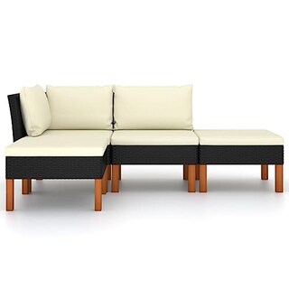 Foto 3 | Foto 3 | Conjunto Lounge De Jardín Casafoyer En Poliratán Negro Con Cojines - Venta Internacional.