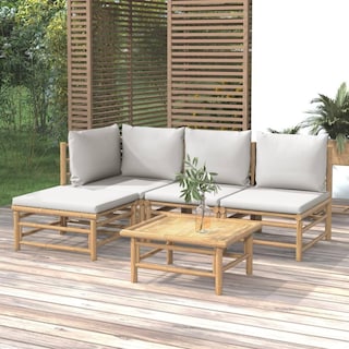 Foto 2 | Foto 2 | Conjunto De Salón Para Patio Casafoyer De 5 Piezas En Bambú Con Cojines - Venta Internacional.