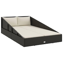 Cama De Jardín Casafoyer Negro De Poliratán 79 1x54 7 Cm Con Cojines - Venta Internacional.