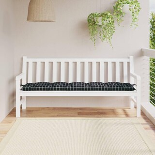 Foto 2 | Foto 2 | Cojín Para Banco De Jardín Casafoyer Negro A Cuadros 180x50x7 Cm Oxford - Venta Internacional.