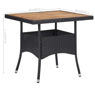 Foto 3 | Foto 3 | Conjunto De Comedor De Jardín Casafoyer En Polirratán Negro Y Madera De Acacia - Venta Internacional.