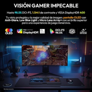 Foto 5 | Foto 5 | Monitor Gamer Curvo 45'' Lg Ultragear 45gx90sa-b 0.03ms 240hz Ultra Wide Qhd Oled Usb-c Displayport 1.4 Altavoces Adaptive Sync