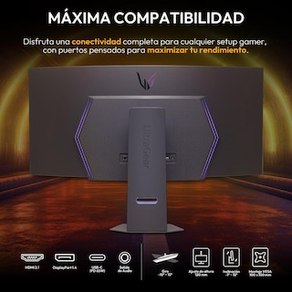 Foto 6 | Foto 6 | Monitor Gamer Curvo 45'' Lg Ultragear 45gx90sa-b 0.03ms 240hz Ultra Wide Qhd Oled Usb-c Displayport 1.4 Altavoces Adaptive Sync