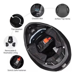 Foto 3 | Foto 3 | Casco Moto 3/4 Integral ILM Z302 Espacio para Soporte Cámara Rider One