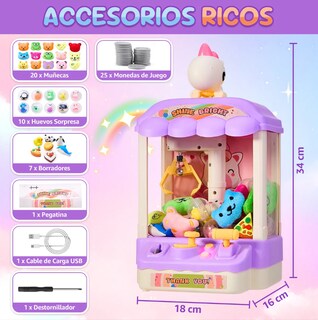 Foto 2 | Foto 2 | Máquina de Garras Juguetes Rosa