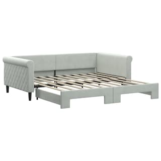 Foto 1 | Foto 1 | Sofá Cama Con Cama Nido Vidaxl En Terciopelo Gris Claro - Venta Internacional.