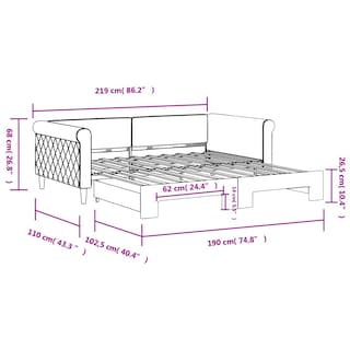 Foto 3 | Foto 3 | Sofá Cama Con Cama Nido Vidaxl En Terciopelo Gris Claro - Venta Internacional.