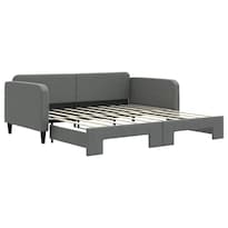 Cama Diván Moderna Vidaxl Con Cama Nido Estructura De Madera Maciza Gris Oscuro - Venta Internacional.