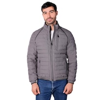 Chamarra Capitonada Para Hombre Con Bolsa En Pecho Greenlander Gris