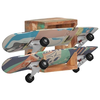 Foto 7 | Foto 7 | Soporte De Skateboard Vidaxl De Madera Maciza Recuperada Para Montar En Pared - Venta Internacional.