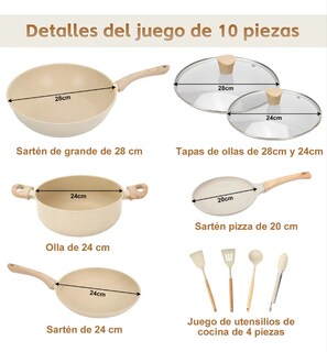 Foto 2 | Foto 2 | Batería de Cocina con Antiadherente 10 Piezas