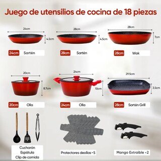 Foto 3 | Foto 3 | Batería de Cocina con Antiadherente 18 Piezas