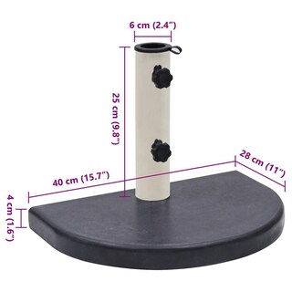 Foto 7 | Foto 7 | Base Para Paraguas Vidaxl Semicircular Granito Negro 10 Kg - Venta Internacional.