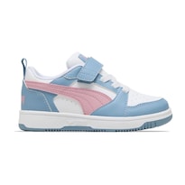 Tenis Puma Rebound V6 Lo Ac+ Ps Para Niñas 17 A 21.5. 397419-30 Blanco