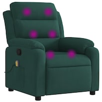 Sillón Reclinable Con Masaje Casafoyer En Terciopelo Verde Oscuro - Venta Internacional.