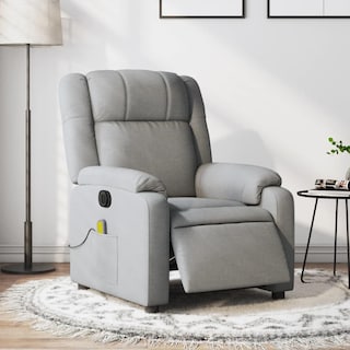 Foto 2 | Foto 2 | Sillón Reclinable Eléctrico Con Masaje Vidaxl En Tela Gris Claro - Venta Internacional.