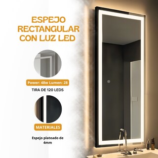 Foto 3 | Foto 3 | Espejo Rectangular Decorativo Con Luz Led