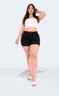 Foto 4 | Foto 4 | Short Sea Brazil Negro de Mezclilla Strech para Mujer
