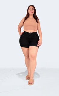 Foto 6 | Foto 6 | Short Sea Brazil Negro de Mezclilla Strech para Mujer