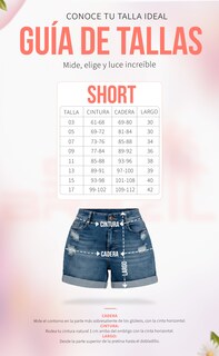 Foto 8 | Foto 8 | Short Sea Brazil Negro de Mezclilla Strech para Mujer