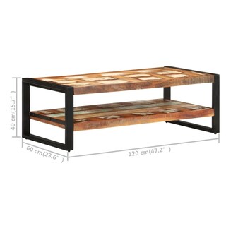 Foto 2 | Foto 2 | Mesa De Centro Casafoyer De Madera Maciza Reciclada 120x60x40 Cm - Venta Internacional.