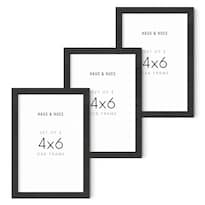 Set De 3 Portarretratos Haus And Hues En Roble Negro Sólido 10x15 Cm - Venta Internacional.