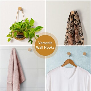 Foto 4 | Foto 4 | Ganchos De Pared Bsdonte Wood Paquete De 6 Ganchos Para Abrigos De Madera Natural - Venta Internacional.