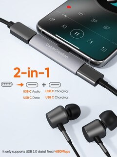 Foto 2 | Foto 2 | Adaptador De Carga Pd De Audio 2 En 1 Usb C Splitter Cablecreation - Venta Internacional.