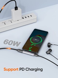 Foto 3 | Foto 3 | Adaptador De Carga Pd De Audio 2 En 1 Usb C Splitter Cablecreation - Venta Internacional.