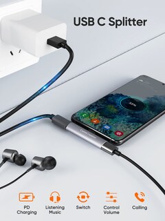 Foto 4 | Foto 4 | Adaptador De Carga Pd De Audio 2 En 1 Usb C Splitter Cablecreation - Venta Internacional.