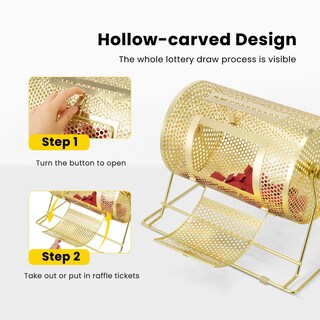 Foto 3 | Foto 3 | Tambor Para Sorteos Vivohome Chapado En Latón 28 Cm X 20 Cm Capacidad Para 2500 Boletos - Venta Internacional.