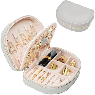 Foto 1 | Foto 1 | Caja De Joyería Procase Tamaño De Viaje En Forma De Concha De Mar De Cuero Pu - Venta Internacional.