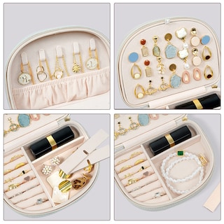 Foto 3 | Foto 3 | Caja De Joyería Procase Tamaño De Viaje En Forma De Concha De Mar De Cuero Pu - Venta Internacional.