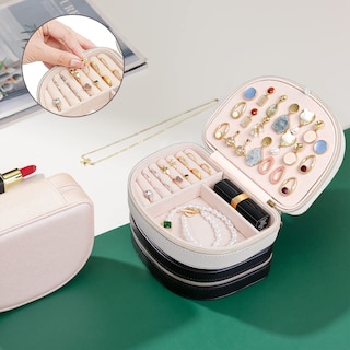 Foto 7 | Foto 7 | Caja De Joyería Procase Tamaño De Viaje En Forma De Concha De Mar De Cuero Pu - Venta Internacional.