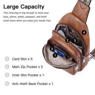 Foto 3 | Foto 3 | Bolso Bandolera Telena Para Mujer Bolsa Cruzada Cuero Vegano Marrón - Venta Internacional.